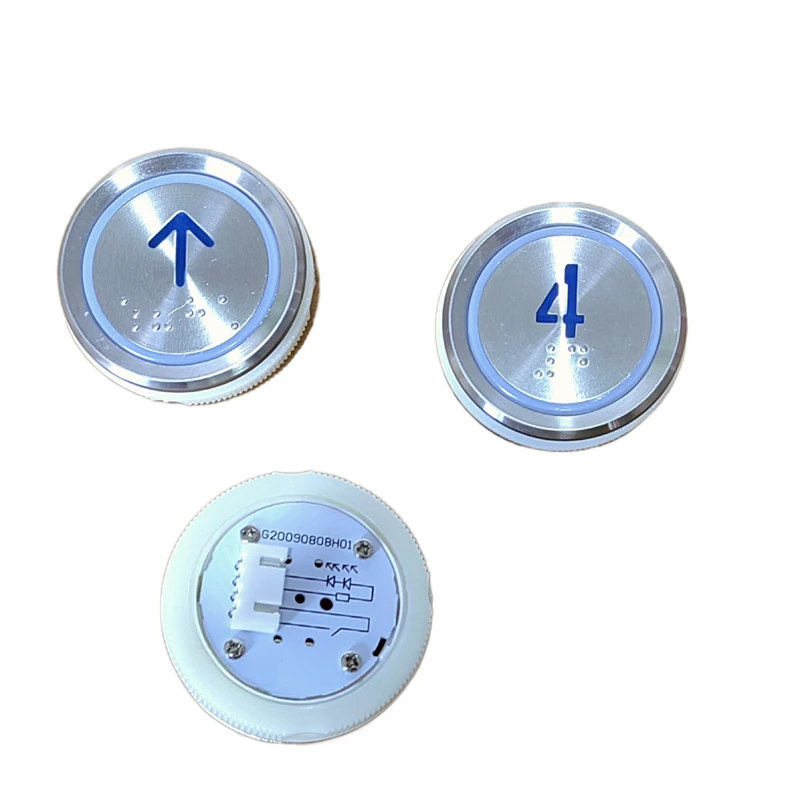 

10PCS AN306 DC24V Elevator Button with Braille G20090808H01 Bule Light Lift Accessory A3N52401 A4J52400 A4N52401 190624