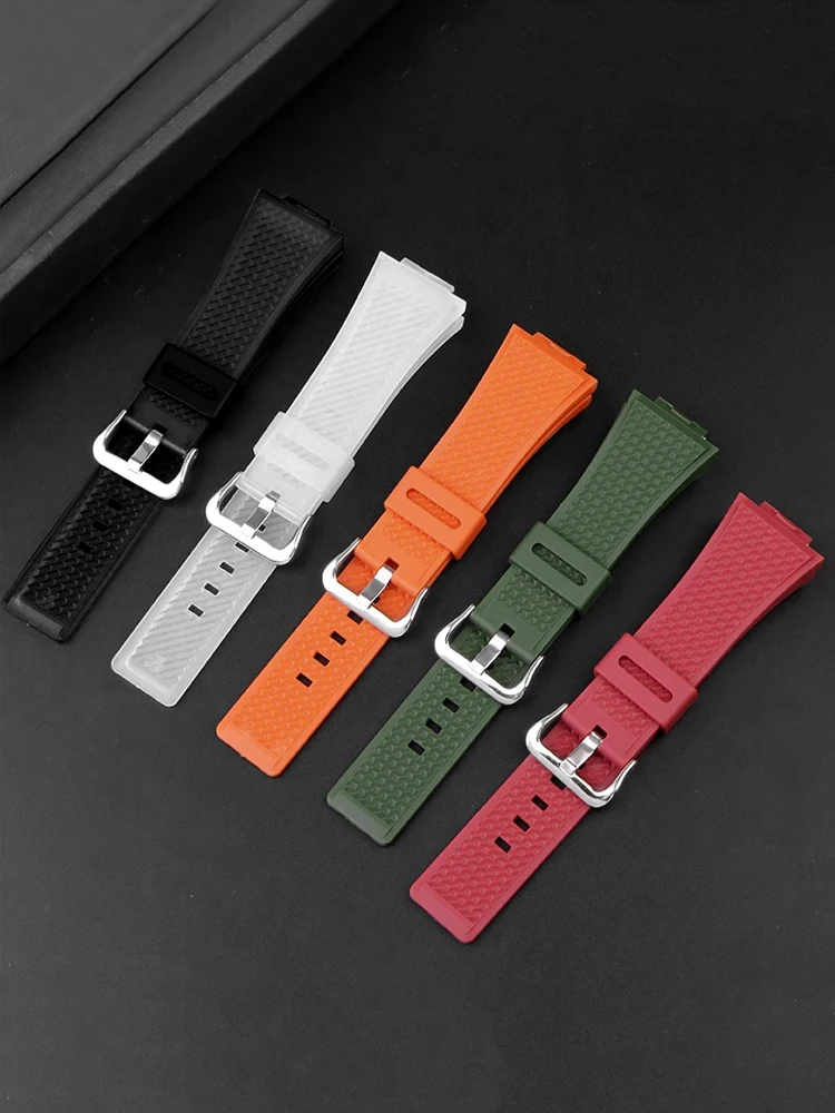 Rubber Watch Strap Replacement G-SHOCK Small Steel Cannon GM-110/GM-110GB Series Convex Interface Silicone Watch Strap 16mm