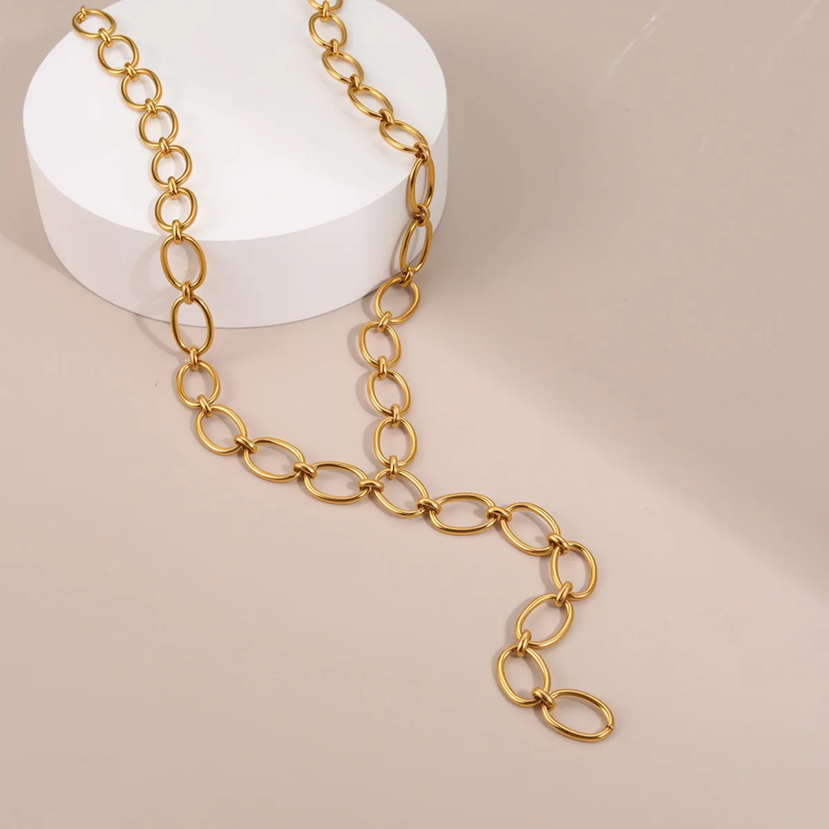 سلسلة على شكل حرف Y قلادات من الفولاذ المقاوم للصدأ للنساء مجوهرات بسيطة من الفولاذ المقاوم للصدأ جديدة في عام 2026 #2