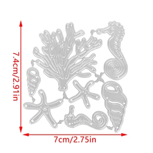 Algas Seahorse Shell Metal Corte Morre, Stencils para DIY Scrapbooking, Gravação Decorativa, Artesanato Die, Corte Template Mar 6 principais vendas cortadores algas - №3