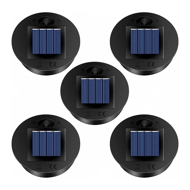 

5 Pack Replacement Solar Light Parts(Top Size 2.76 Inches Bottom Size 2.36 Inches) 7 Lumens Warm White LED Waterproof