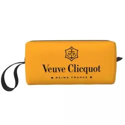 Champagne Orange Large Makeup Bag Waterproof Pouch Travel Cosmetic Bags Veuves Clicquots Storage Bag for Women