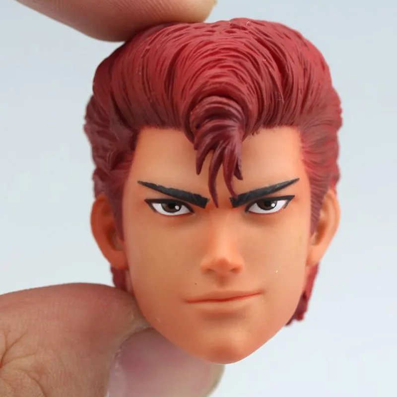 

Масштаб 1/6 красные волосы SLAM DUNK Head Sculpt Hanamichi Sakuragi Head резьба Модель игрушка для 12 дюймовых экшн-фигурок аксессуары