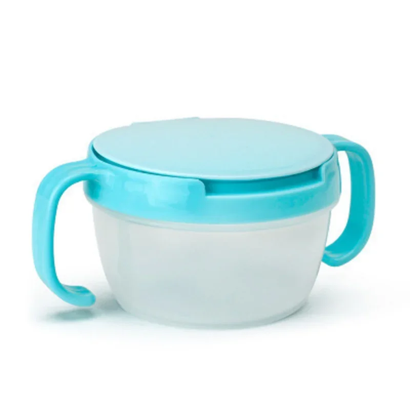 Baby Dishes Kids Food Snacks Candy Biscuit Anti Spill Storage Holder Tank Non Spilling Cup with Cover Handle Baby Dishes Bowl