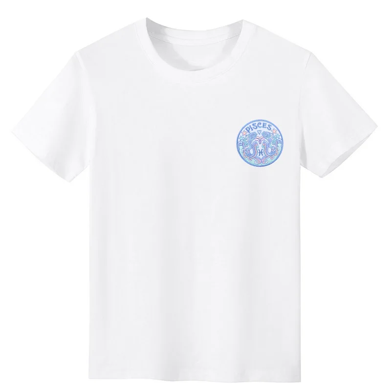 Twelve Constellations Retro Graphic Tees Women Cute T-Shirts Vintage Fashion T Shirts Tops Unisex Clothing