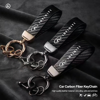 Carbon Fiber Car Logo Keychain Zinc Alloy Keyrings For Infiniti QX50 M37 ESQ JX35 QX70 Q30 FX50 Q70 EX35 M35 FX45 G35 FX Q50L EX