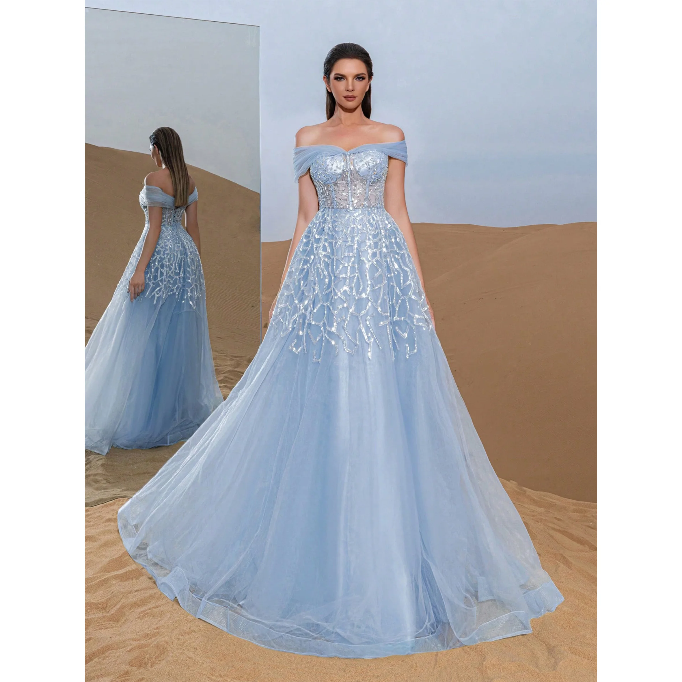 

Великолепные роскошные платья с открытыми плечами сзади, веревочная сетка, накладные платья, расшитые бисером, вечерние платья и вечерние платья