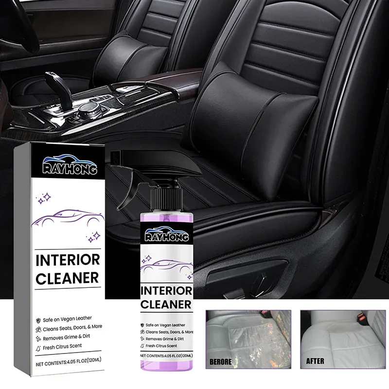 

120ml Car Leather Cleaner Auto Interior Cleaner Car Seat Cleaning Fluid Interior Refurbishment Cleaning Agent Leather Cleaner