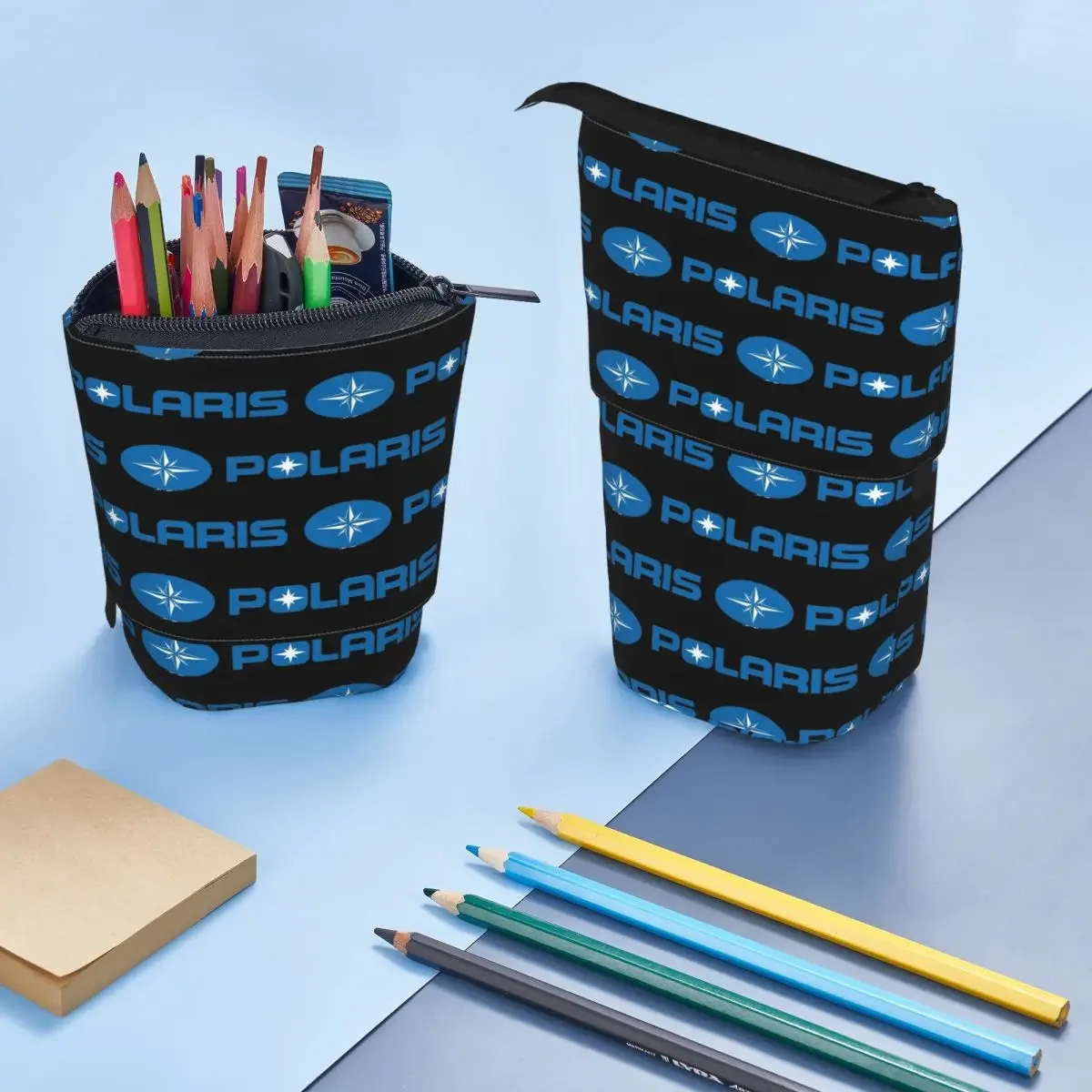 Polaris Logo Reversible Pencil Case for Boys Girls School Pen Box Pencil Bag Stationery Supplies Pen Holder Bag