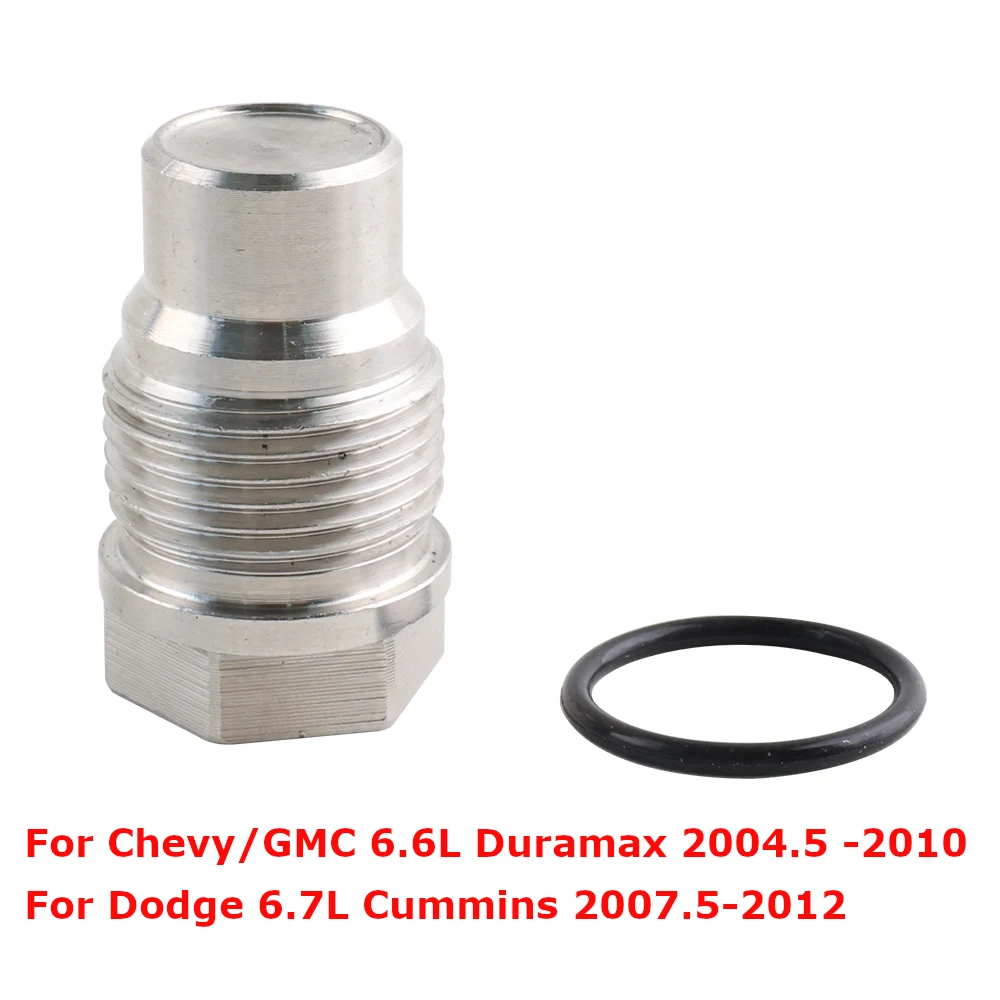 

Fuel Rail Plug Race Valve Silver For Chevy/GMC 6.6L Duramax 2004.5 -2010 For Dodge 6.7L Cummins 2007.5-2012 Engine Parts