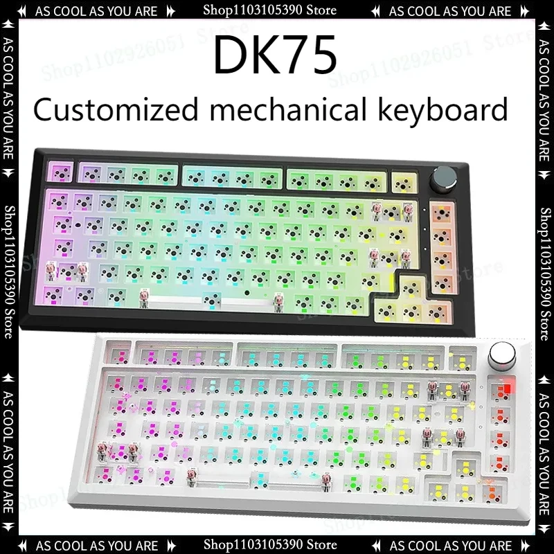 

Механическая клавиатура Black Snake Dk75, набор для клавиатуры с Rgb драйвером, мультимедийная клавиша с полными клавишами, поддержка горячей замены, три режима подключения, аксессуары для клавиатуры