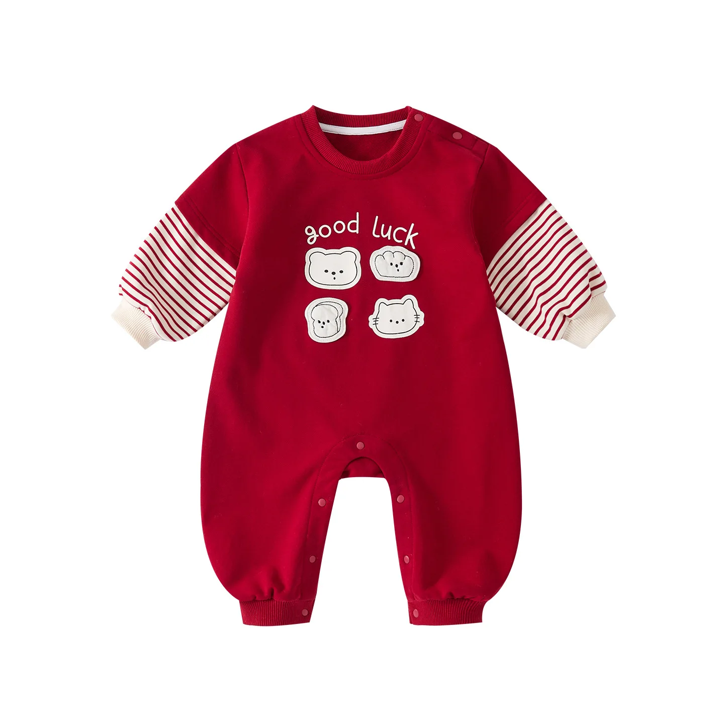 Spring 2026 Cartoon Print Baby Rer Suit Fake Two-Piece Long Sve Breathable Cotton Children's Casual Wear Comfortable Fit