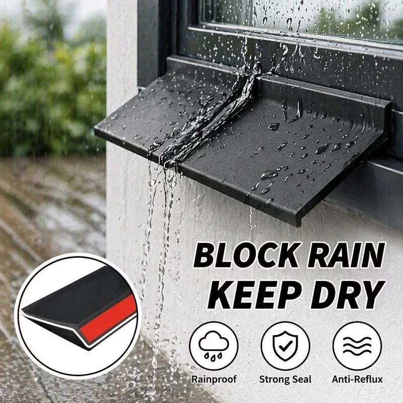 1m Home Window Water Blocking Bar Flashing Board Sliding Windows Rain Weatherstrip Balcony Insulation Windproof Sealing Strip