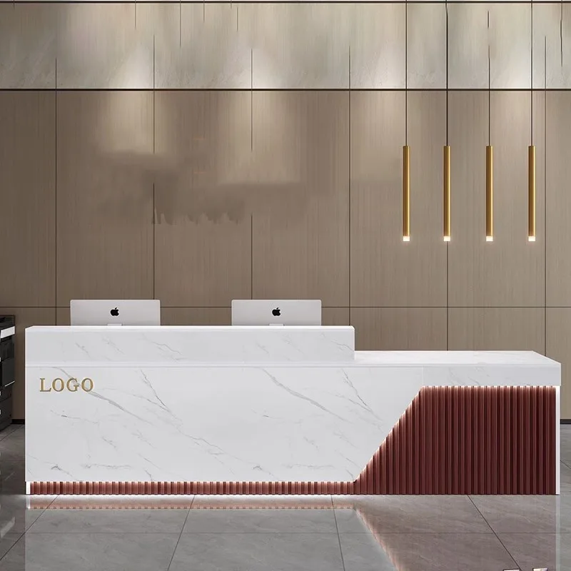 Beauty Office Cashier Reception Desks Modern Hair Reception Desk Counter Decorations Escritorio De Recepcion Salon Furniture