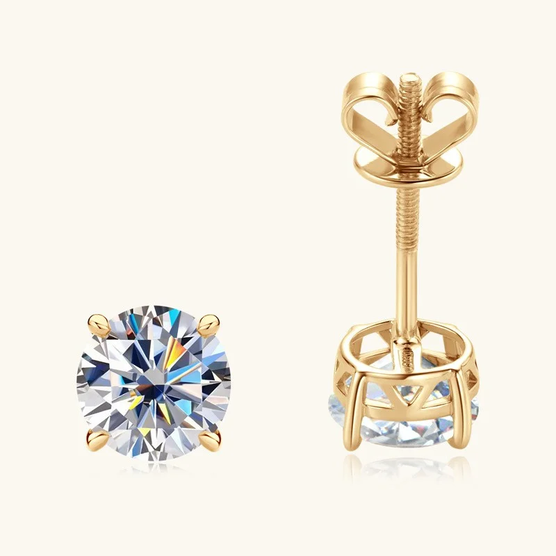 

JEE-080 Lefei Fashion Trendy Classic Luxury Match-all Moissanite Simple Paw 4 Earring For Women 10K 14K Gold Party Jewelry Gifts
