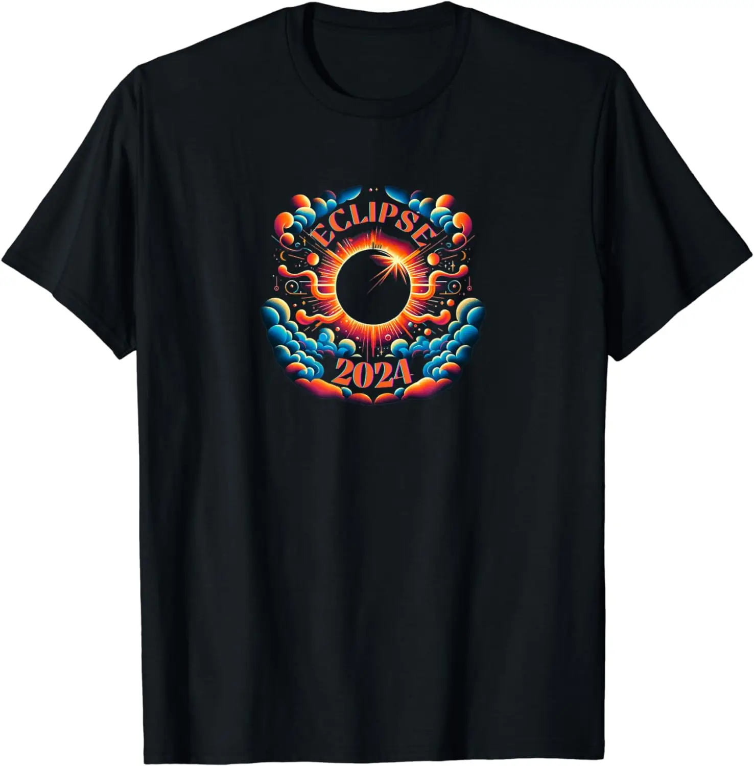 Stylized Solar Eclipse 2024 Graphic T-Shirt