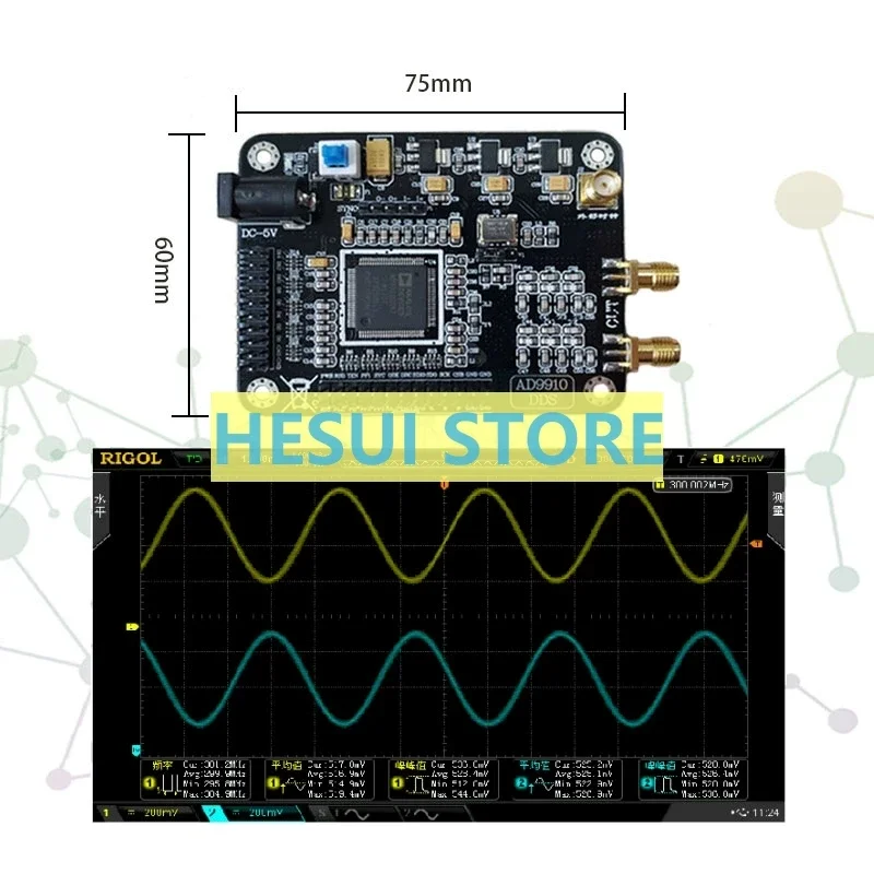 AD9910BSVZ high-speed DDS Module,1G FS DAC sine wave signal generator,sweep frequency source development board 420MHz