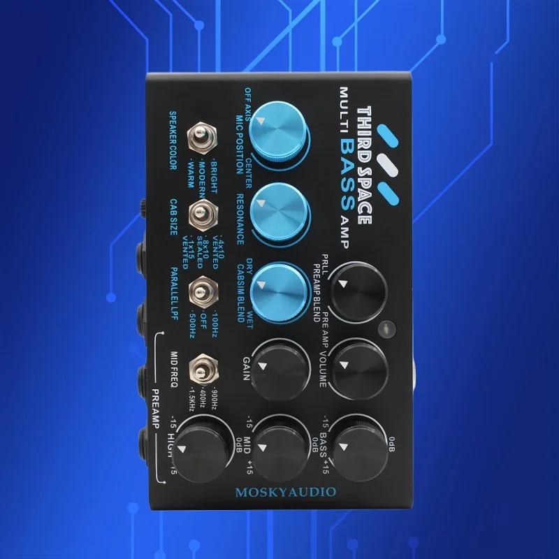 

Многофункциональная педаль усилителя Mosky Third Space Multi Bass: имитация бас-гитарного комбоусилителя, гейн, уровень, 3-полосный эквалайзер, для электробаса и гитарных эффектов
