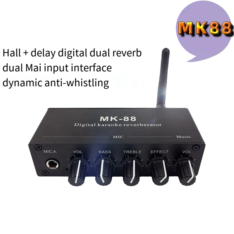 MK-88 6.5Mm Microphone Reverb Effect Bluetooth Coaxial Decoder Stereo Preamplifier Audio Amplifier Mixing Board Easy To Use