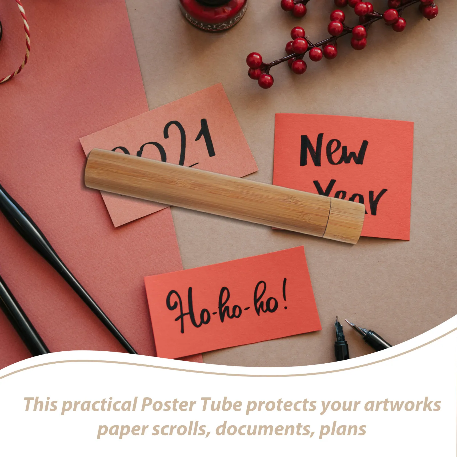 Fotografia 6: Tubo de Bambu para Pôsteres, Tubo de Envio de Pequeno Diâmetro para Armazenamento e Proteção de Obras de Arte, Impressões, Desenhos, Documentos e Arquivos de Arquitetura