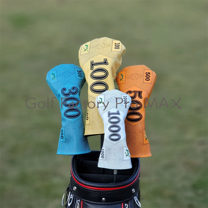 American Wealth Coin Golf Club Driver Fairway Woods Hybrid Ut Putter Mallet Putter And iron 456789PAS Golf Club Headcover