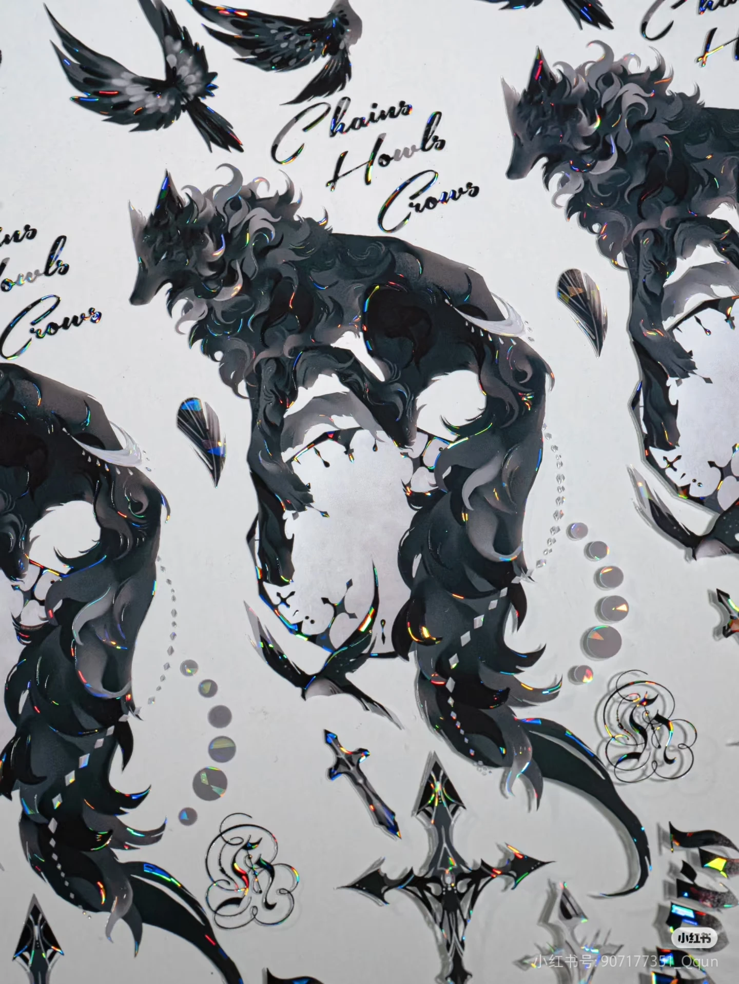 

Black Wolf Monster Washi PET Tape Shiny