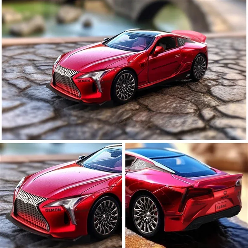 1:32 LC500 Alloy Sports Car Model Diecast Metal Toy Racing Car Vehicle Model Simulation Sound and Light Collection Kids Toy Gift