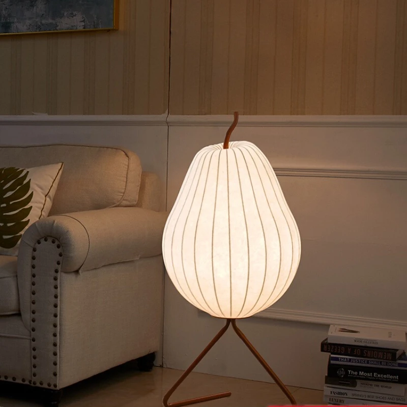 

Silk pear floor lamp in the wind ancient living room bedroom atmosphere cream wind decorative floor lamp