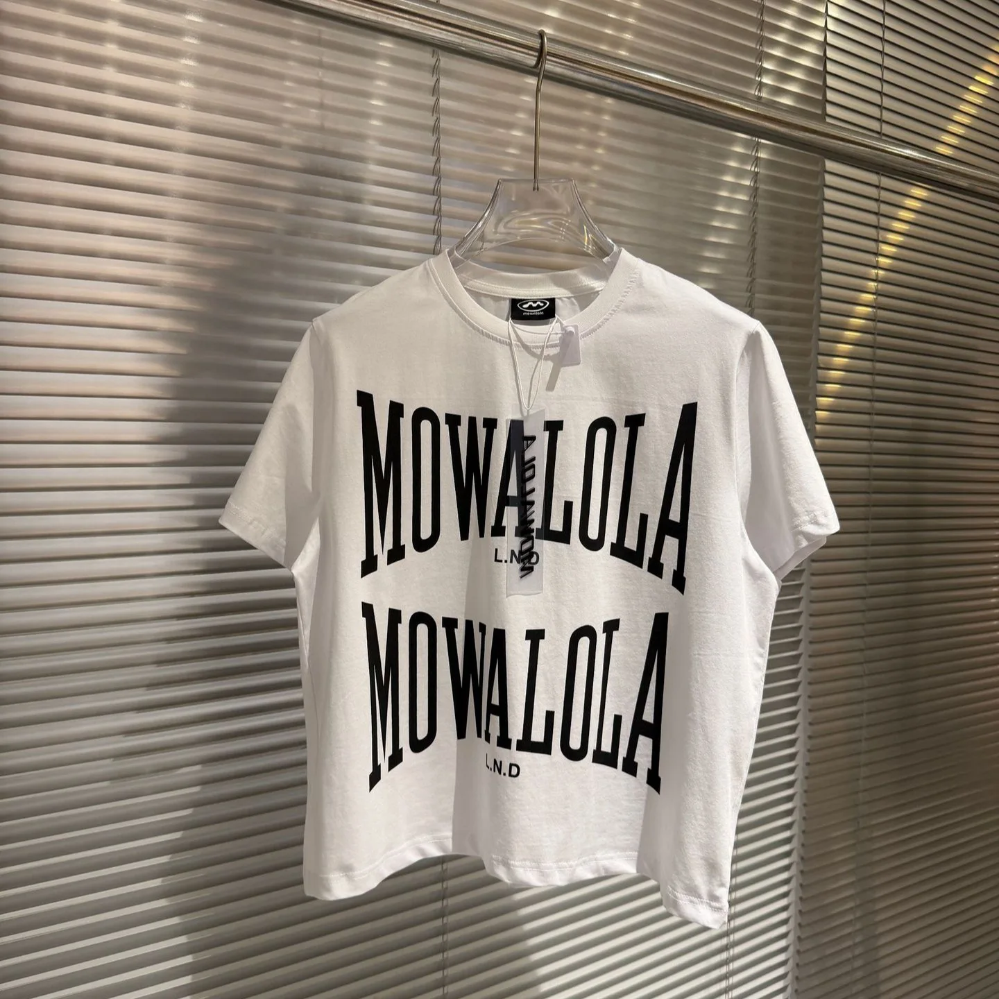 

Mowalola White Double Sweat T-Shirt - Slim-fit, opium yvl style, trendy for both men and women