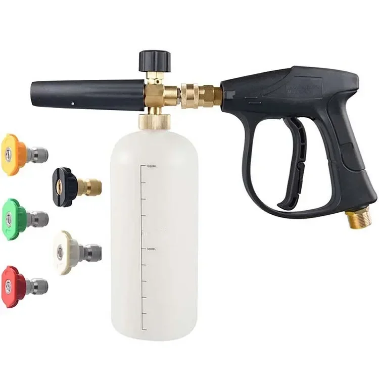 

Pressure Washer Gun with Foam Cannon 1/4 Inch Quick Connector with 5 Pressure Washer Nozzle Water Gun Snow Foam Lance