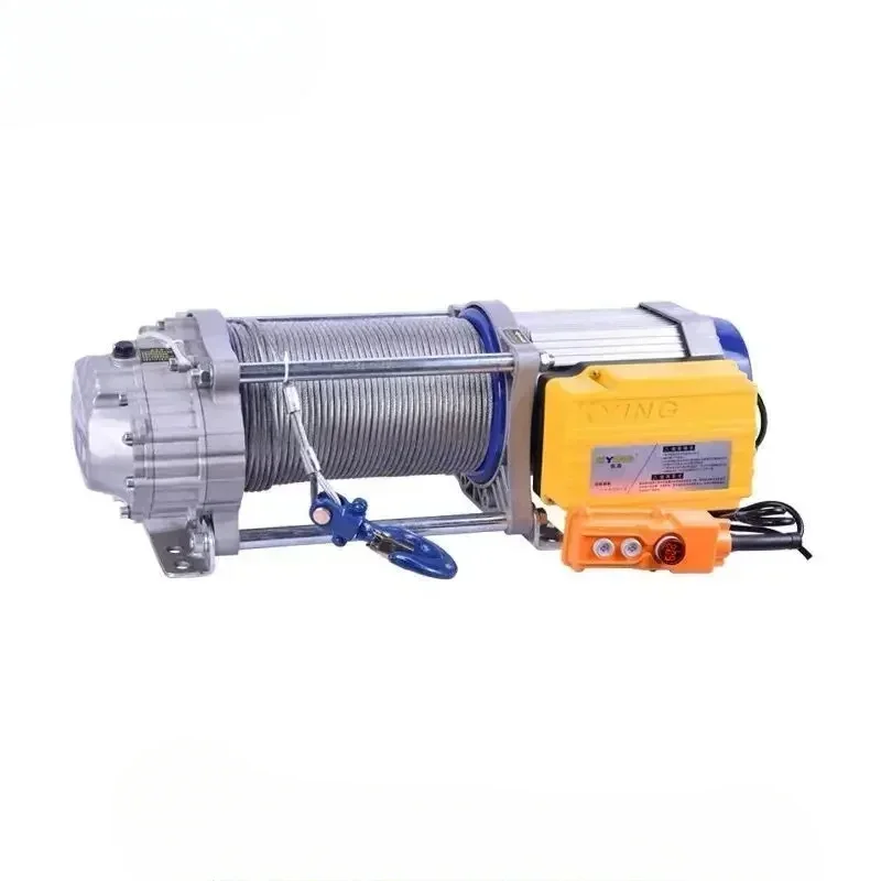 1 ton 2 tons 3 tons 100 meters wireless remote control winch 220v small crane hoist 380v electric