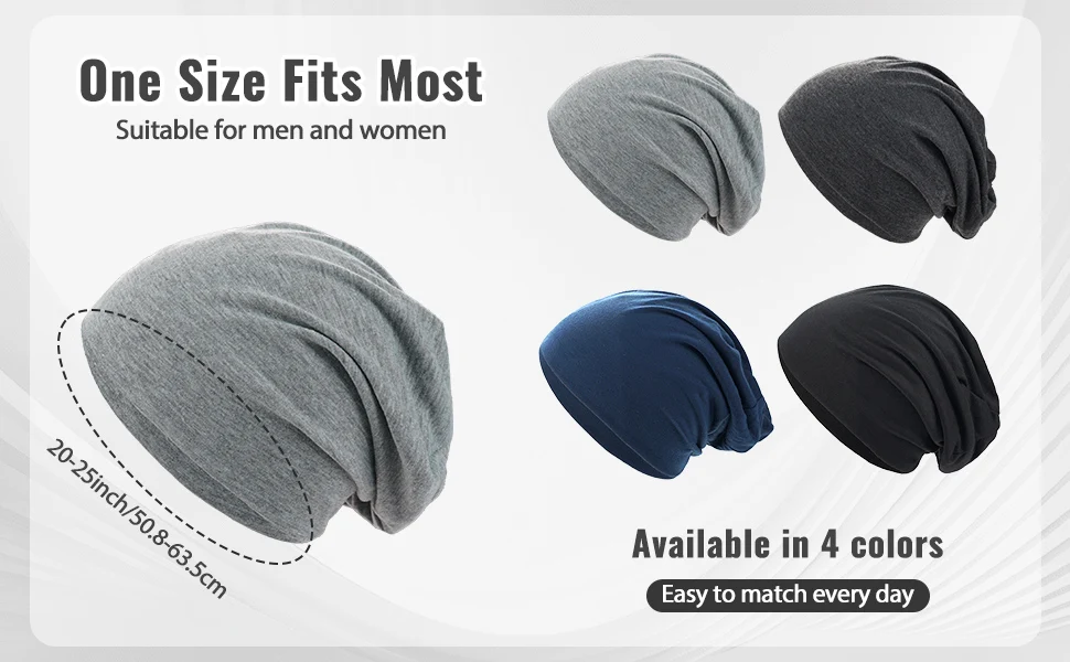 Einfarbige Unisex Slouchy Beanie – weiche, leichte, warme Wintermütze für Männer und Frauen, Hip-Hop, Laufen, Alltagskleidung – Detail 2