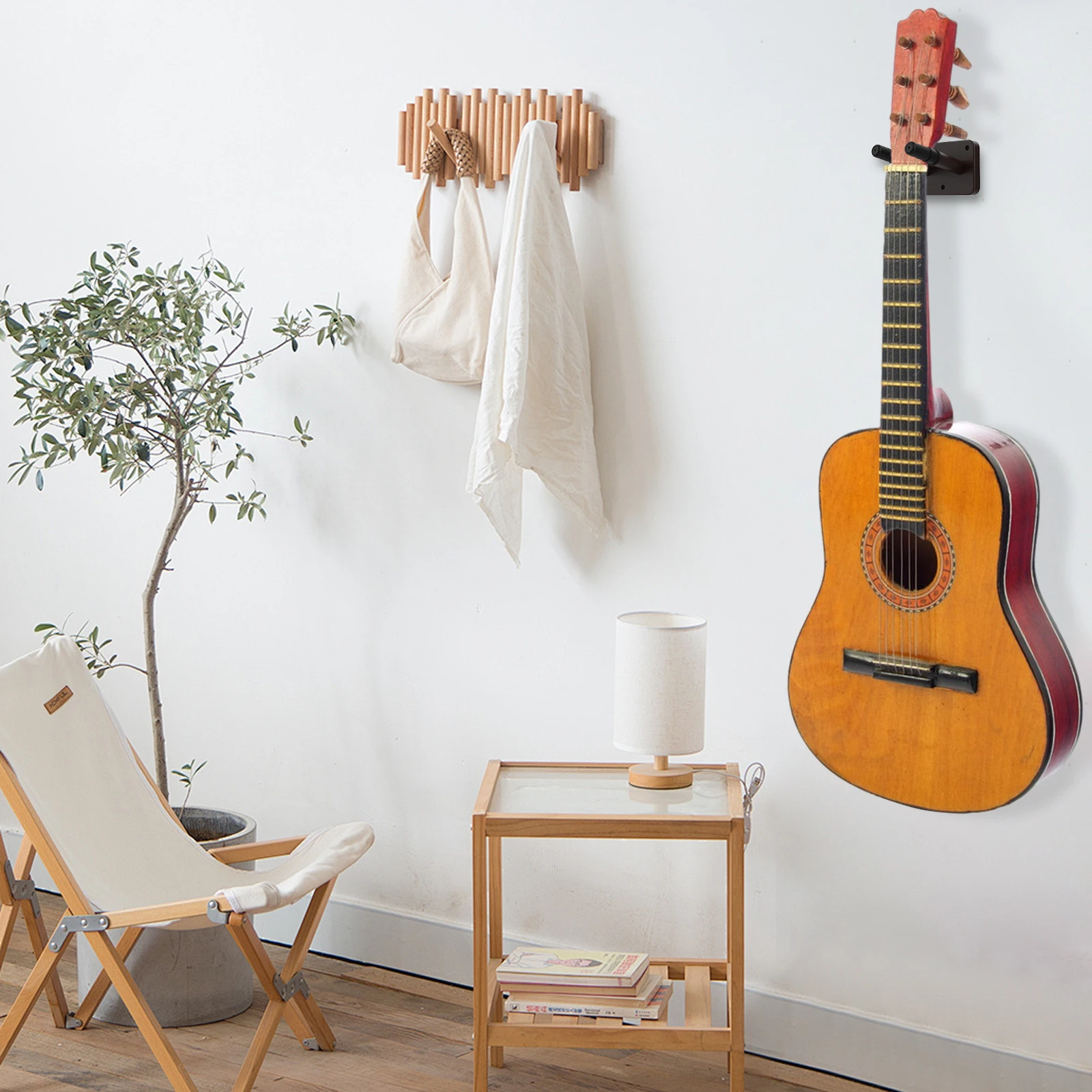 기타 벽 마운트 행어 후크, 목재 기타 벽 드릴링 후크 행어, 견고한 거치대 행어, 기타용 미끄럼 방지 행어