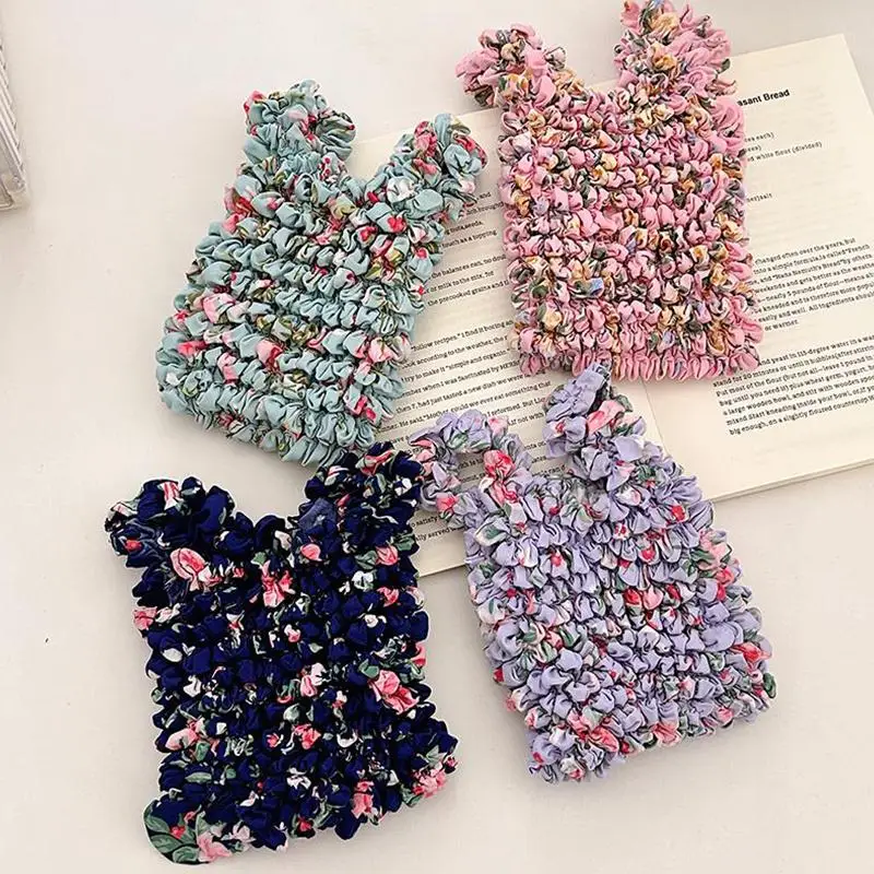 Flower Expansion Fold Pleated Flexible Stretch Mini Shopping Bag Large Capacity Bubble Elastic Portable Handbag Storage Bag
