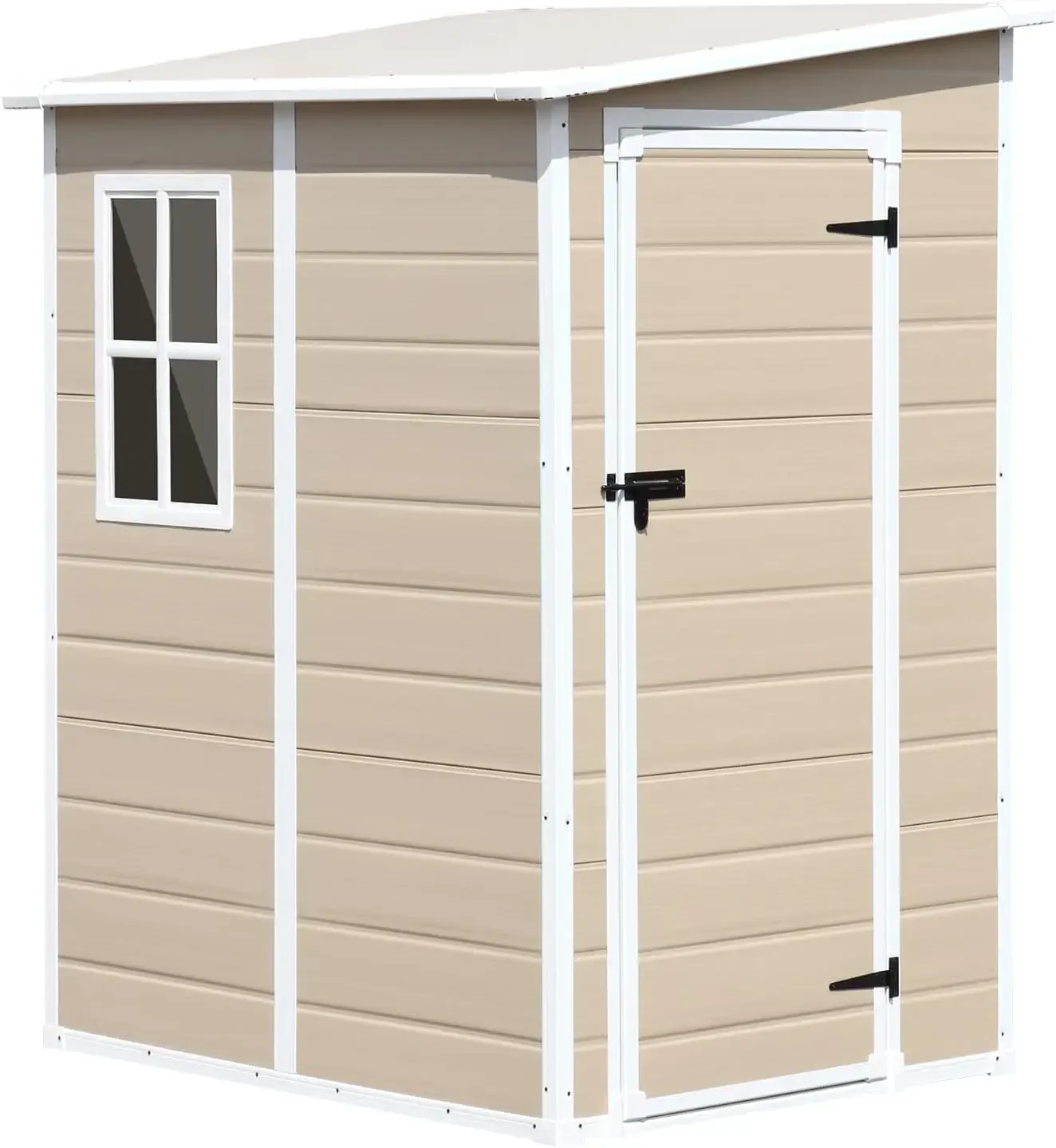 

Outdoor Storage Shed 5X4 Ft, Resin Outside Sheds Storage With Floor, Window & Lockable Door Included, Tiny Tool House For