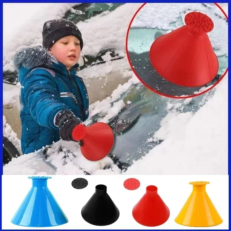 

Winter Auto Car Magic Window Windshield Ice Scraper Shaped Funnel Snow Remover Deicer Cone Tool Scraping A Round Deicing