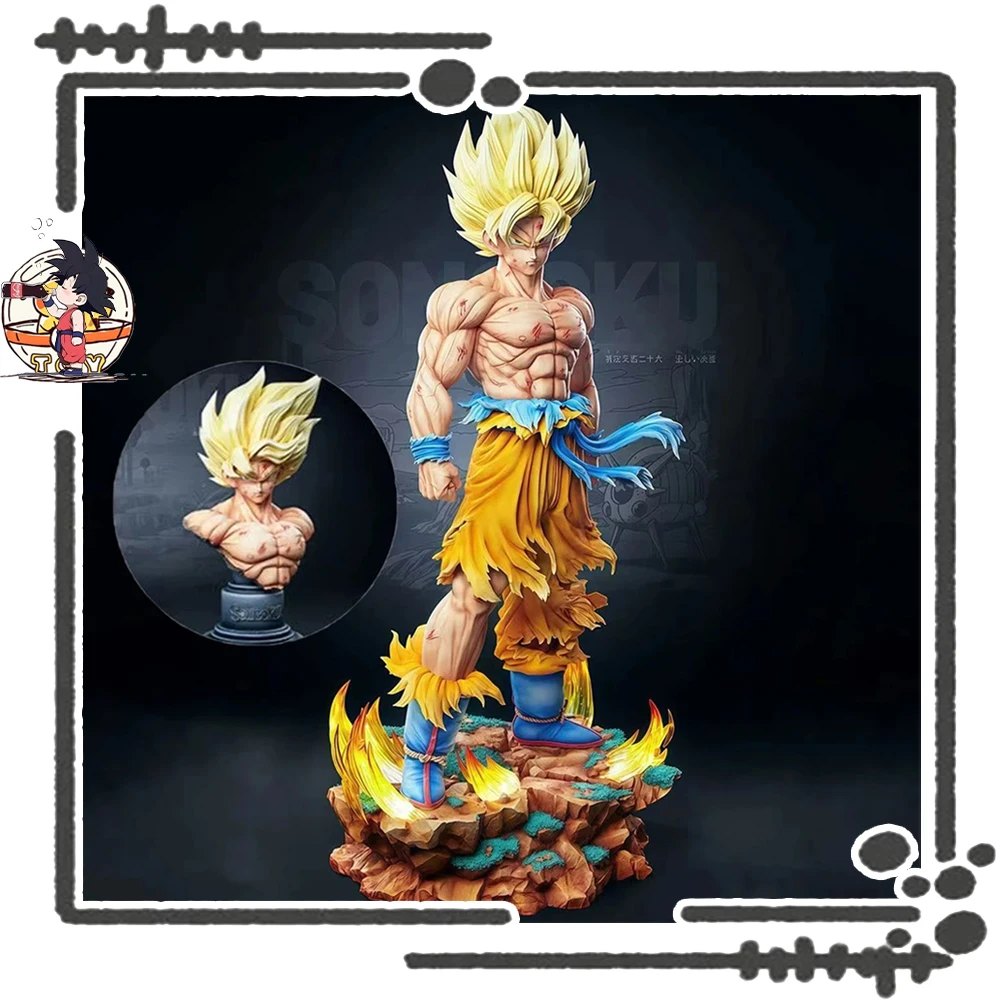 

Jt Toy Dragon Ball Z Son Goku Figure Replaceable Heads Led Base Super Saiyan Goku Action Figures Collection Mode Desktop Gifts