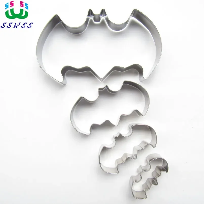 4pcs Bats Shape Cake Decorating Fondant Cutters Tool,Cartoon style Cake Biscuit stainless steel Baking Mold,Direct Selling