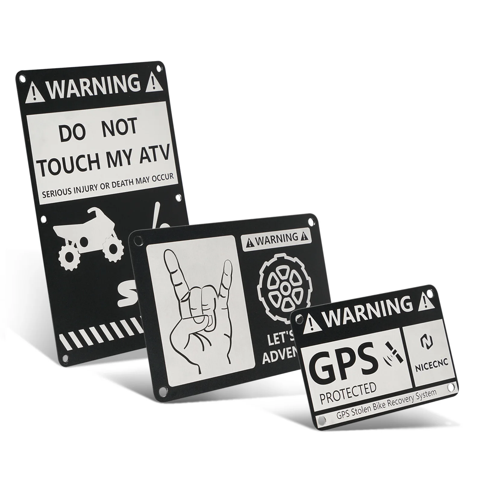 For Yamaha Blaster 200 Fender Warning Tags Aluminum ATV Warn Sticker for Yamaha YFS200 1988-2006 ATV Accessories Dirt Road Parts