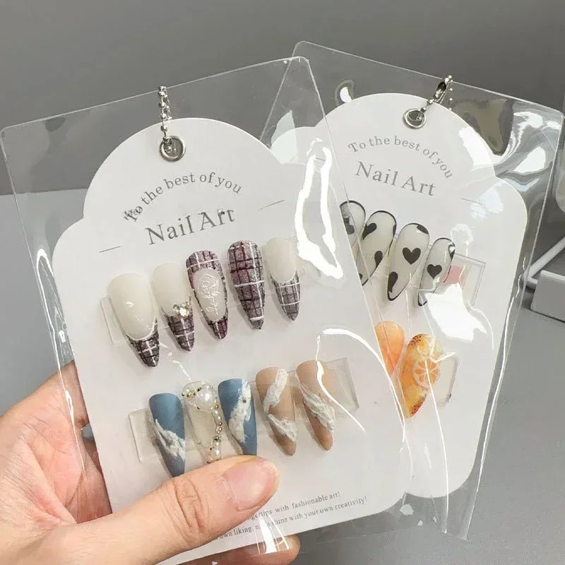 Nail Art Showing Shelf Ins Nail Wearing Armor Display Cards Dustproof Bag Storage Rack Works Display Stand Manicure Tools