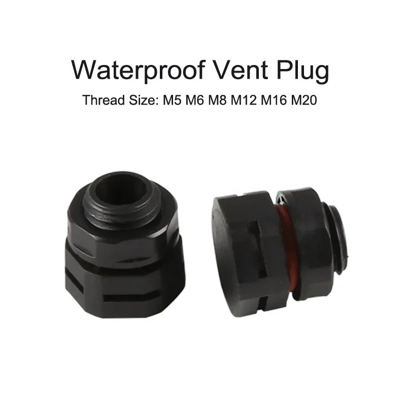 M12 Nylon Air Vent Valve Screw M10*1.5 In Protective Vent Plug E-PTFE Plastic Waterproof Ventilation Breather Screw Vent Plug