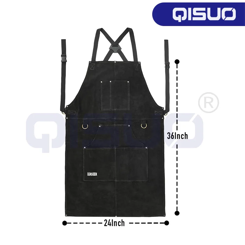 Welding argon arc welding high temperature resistant sleeves splash fire cowhide apron body electric welding protection welder l