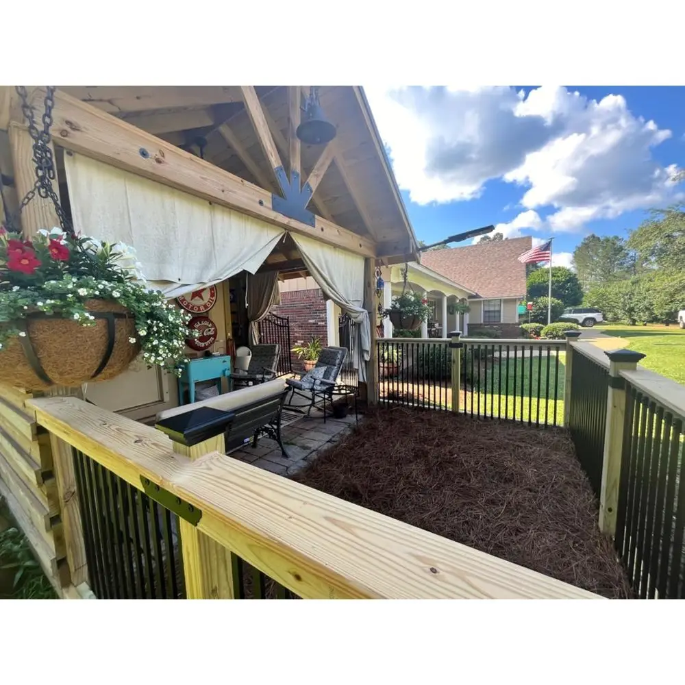 38インチの長方形屋外用金属製デッキバラスター（エンドキャップとネジ付き、ポーチ階段の手すり用）