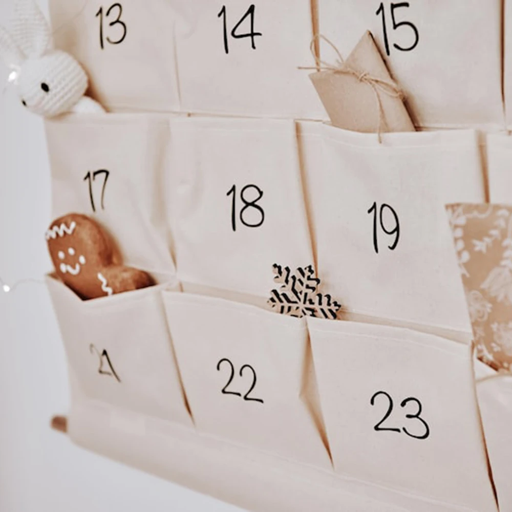 اسم شخصي عيد الميلاد العد التنازلي التقويم للأطفال للتخصيص 24 هدايا صغيرة تخزين جيب الحائط شنطة هدايا #4