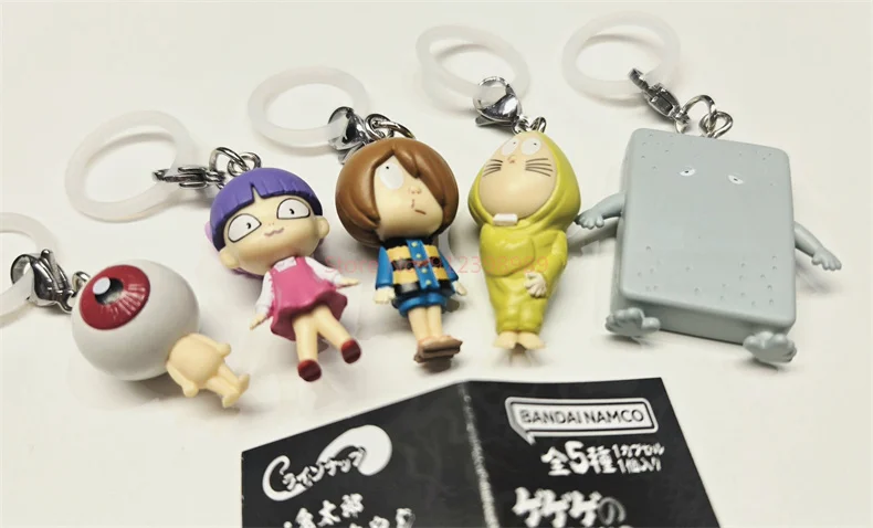 Bandai Original 5Pcs Gashapon めじるしアクセサリー Kitaro ゲゲゲ Anime Figure Toys Gift Collectible Model Ornaments