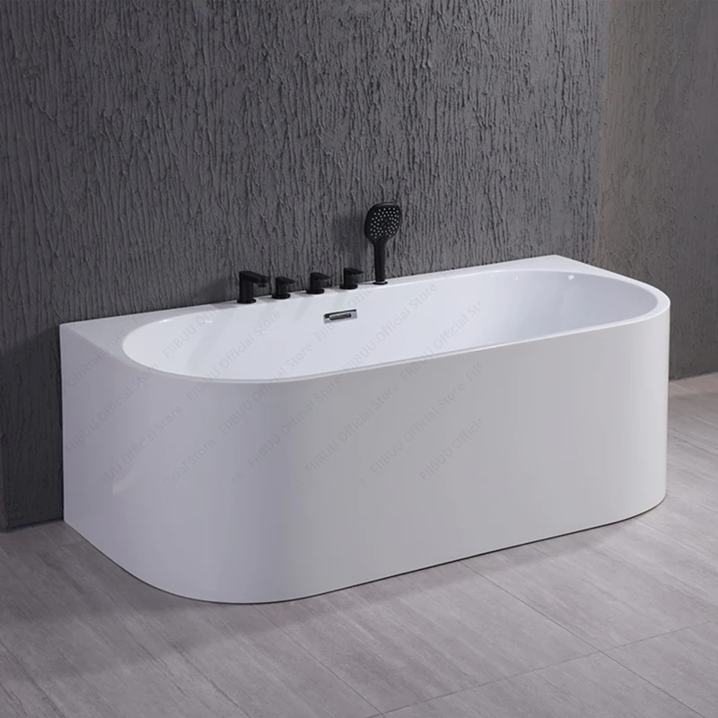 

Household Bathtub Multi Functional Soaking Bath,Space-saving Acrylic Tub, Multiple Sizes With Drain Premium Quality Construction