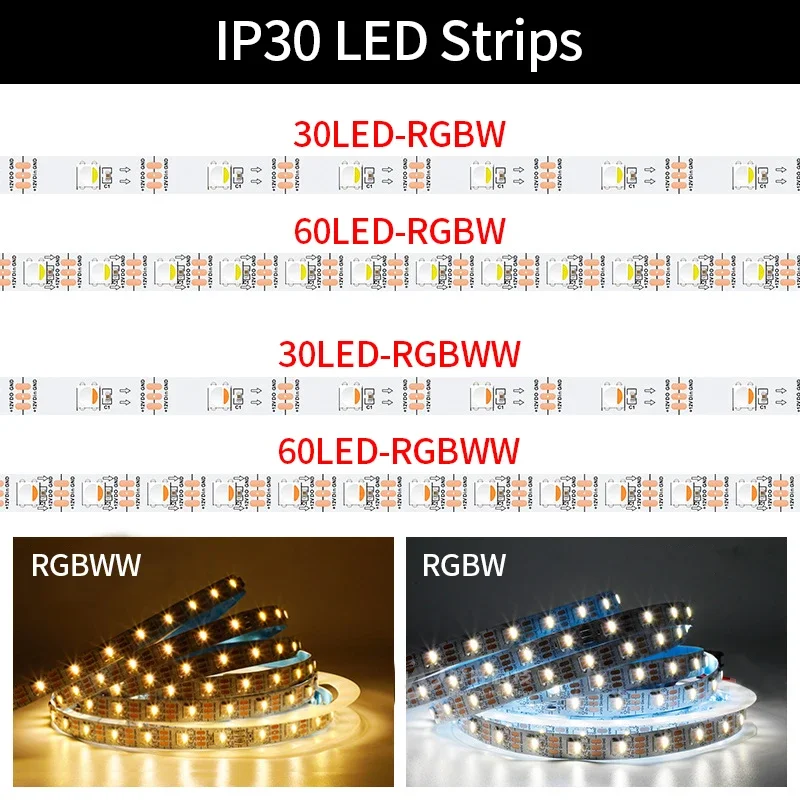 Sk6812 (ws2812b upgrade) rgbw rgbww 4 in1 led streifen dc5v dc12v 30/60led symphonie pixel programmier bare spi neonlichtst reifen