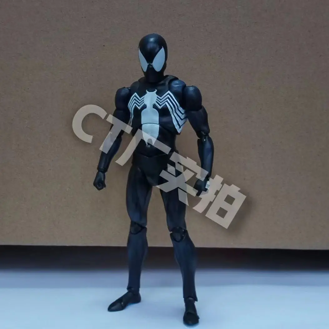 Mainan figur aksi Anime The Amazing Spider-Man Mafex 147 S.H.Figuarts Spider Man Ct 1/12 Venom symbiotik 6 "tokoh aksi