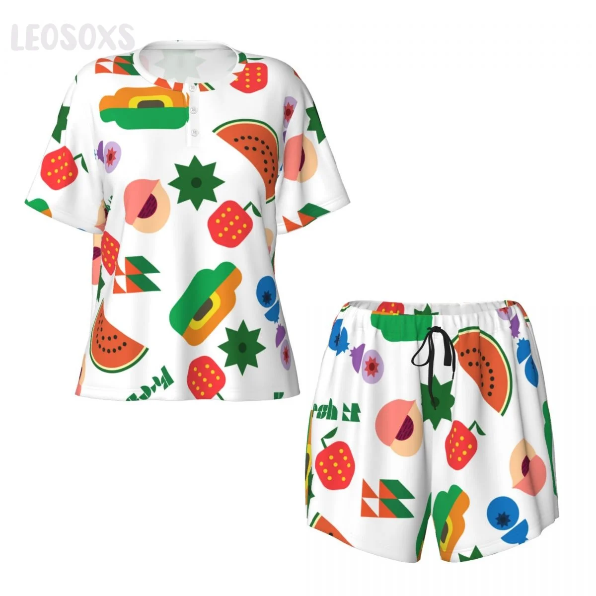 

Women's New Pajamas Fruit Short-Sleeved Nightgown Shorts Sets