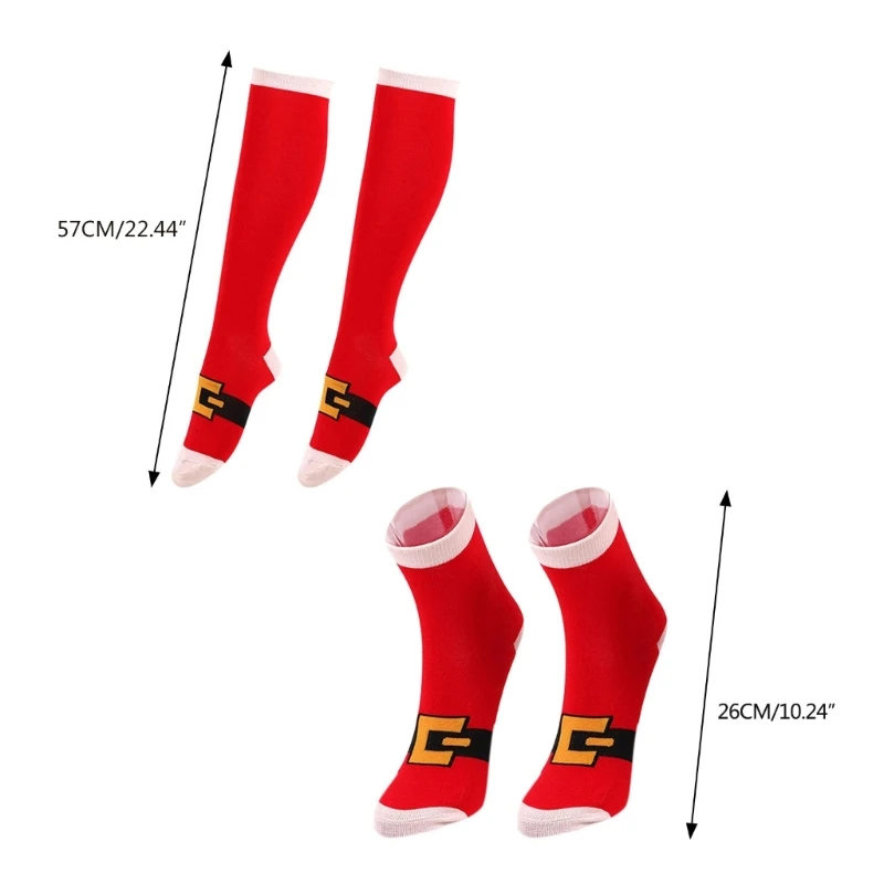 Women Christmas Holiday Socks with Furry Plush Trim Cartoon Printed Novelty Funny Knee High Stockings Hosiery Xmas Gifts